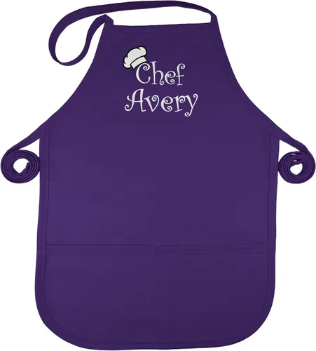 Vista 6 de Personalized Kids Apron Kid or Toddler Apron Sizes Choice of Color and Thread