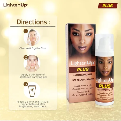 Vista 3 de LightenUp Plus - Gel iluminador con bomba de 1 onza líquida, con aceite de coco y alfa arbutina