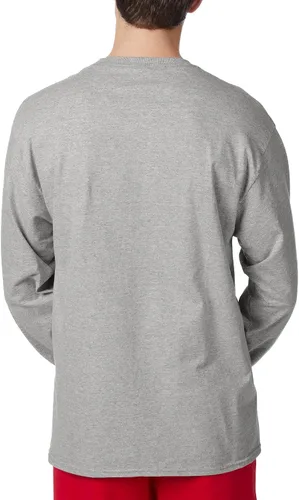 Vista 2 de Hanes Camiseta de manga larga con bolsillo de algodón Essentials para hombre