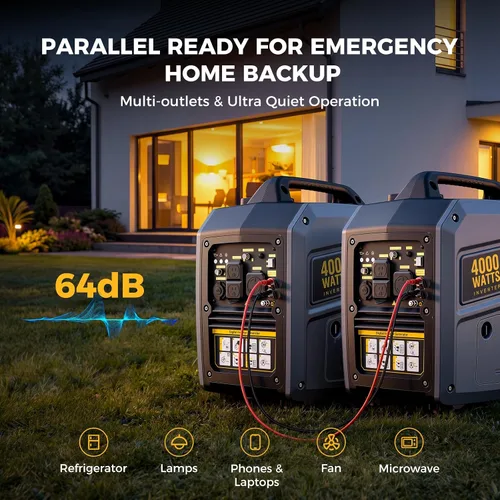 Vista 3 de Generador portátil del inversor de 4000W para acampar y el uso
