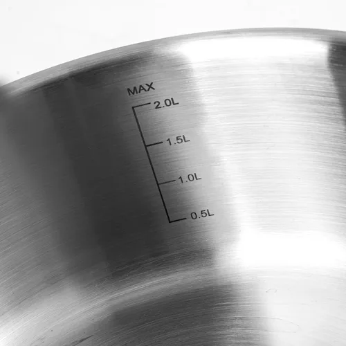 Vista 3 de Juego de cacerolas con tapas, 3 capas de acero inoxidable de 1.5 cuartos y 3 cuartos de galón, utensilios de cocina de grado profesional, compatible