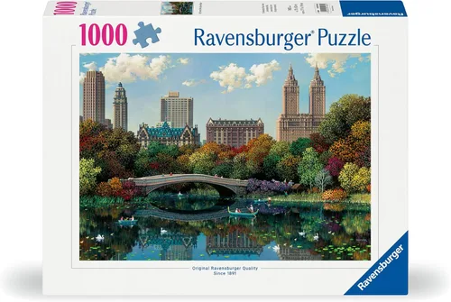 Vista 2 de Ravensburger NY Central Park, Bow Bridge Rompecabezas de 1000 Piezas Actividad Relajante Piezas Únicas y Perfectamente Ajustadas, Rompecabezas