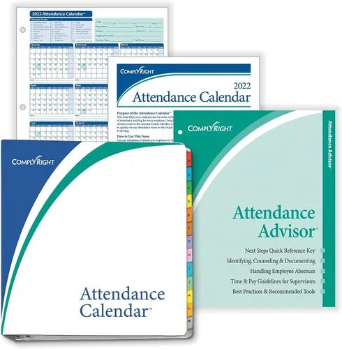 Vista 8 de ComplyRight Calendario de asistencia 2024, blanco, paquete de 25