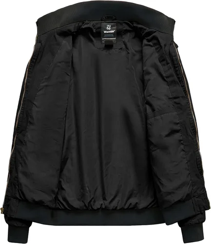 Vista 2 de Wantdo Chamarra rompevientos para hombre con cuello de algodón para hombre.
