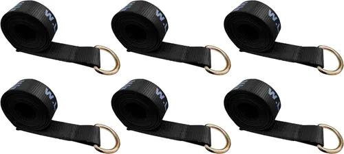 Vista 18 de Mega Cargo Control 1 paquete de correas de lazo de anillo D, amarres de remolque negros de 2 pulgadas para ensamblajes de elevación de ruedas