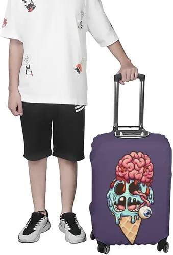 Vista 5 de Helloween Icecream Travel Luggage Cover Anti-Scratch Suitcase Protector Washable Baggage XL
