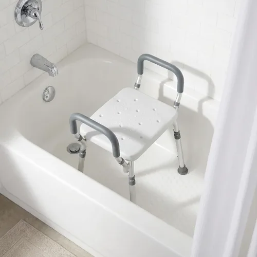 Vista 5 de NOVA Medical Products Asiento de baño y ducha con brazos, color blanco