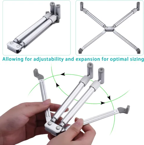 Vista 6 de Soporte portátil para laptop, soporte ajustable para laptop MacBook Pro, escritorio de aluminio, plegable, compacto, universal, soporte