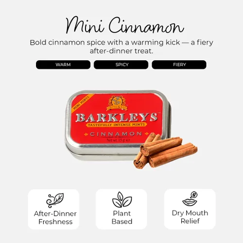 Vista 3 de Barkleys Mentas de aliento de canela, mini caramelo de canela, fuerte sabor a canela, menta fresca para fiestas, después de la cena, boda, uso