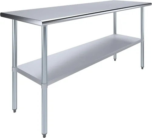 Vista 40 de Mesa de trabajo de acero inoxidable, mesa de metal