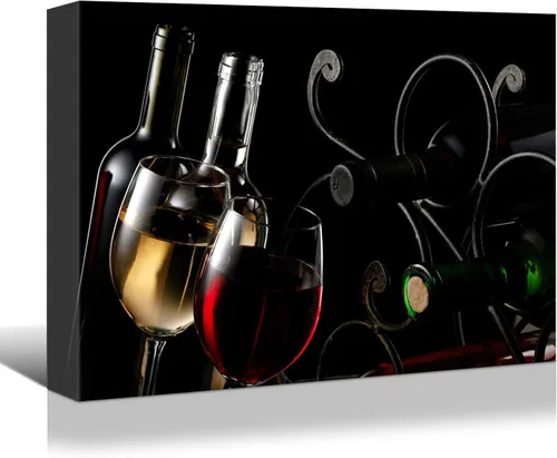 Vista 10 de Denozer - Lienzo decorativo para cocina, diseño de vino tinto (16.0 x 12.0 in)
