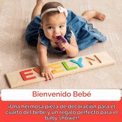 Vista 6 de Fat Brain Toys Rompecabezas de madera con nombre personalizado para niños de 1 a 3 años, rompecabezas personalizados, tarifa plana de hasta 9 letras