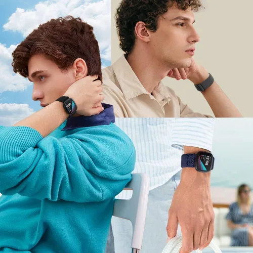 Vista 7 de Enkic Paquete de 10 correas elásticas de nailon compatibles con Fitbit Versa 4/Sense 2/Versa 3/Sense, correas elásticas ajustables para mujeres