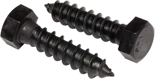 Vista 8 de Pernos de rezago hexagonales de acero inoxidable de 1/4" x 1-1/2" (25 piezas) Oxidado negro en EE.UU. por Makers Bolt