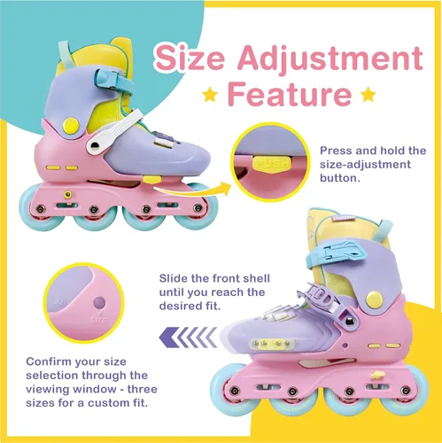 Vista 2 de C SEVEN C7skates Nostalgic Jr. - Patines en línea para niñas, niños y jóvenes