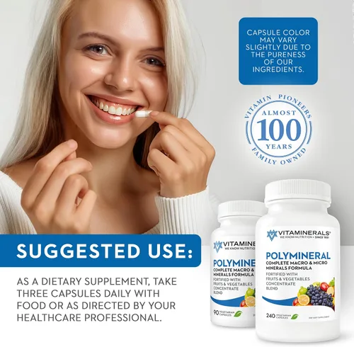 Vista 6 de Vitaminerals 16 fórmula mineral integral polimeral, 90 cápsulas vegetales
