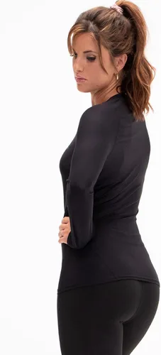 Vista 2 de DEVOPS Paquete de 3 camisetas de compresión para mujer, ajuste seco, manga larga, para correr, atléticas, camisetas de entrenamiento