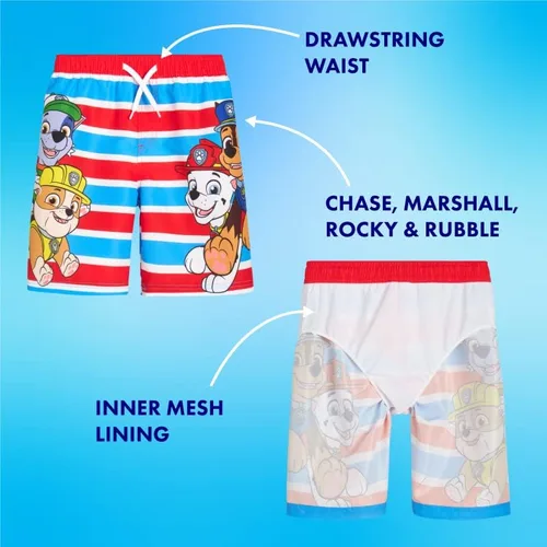 Vista 2 de Nickelodeon Paw Patrol UPF 50 - Traje de baño para niño - Chase Marshall Rubble 2T-7