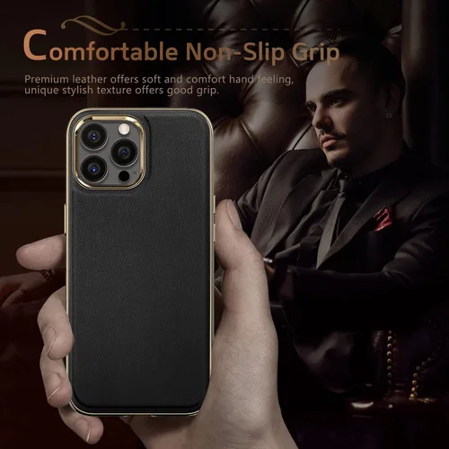 Vista 7 de LOHASIC Funda magnética diseñada para iPhone 14 Pro, cuero clásico [compatible con Mag-Safe] con forro de microfibra, fundas protectoras de cuerpo