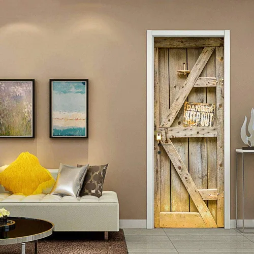 Vista 58 de Adhesivos 3D para puerta, murales para despegar y pegar, puerta de madera, papel tapiz autoadhesivo, extraíble, PVC, impermeable, póster para Puerta
