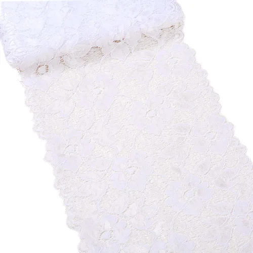 Vista 25 de MSCFTFB Cinta bordada de flores de encaje elástico de 5 yardas de ancho de 6.3 pulgadas de ancho para decoración de ropa, manualidades, boda, baby