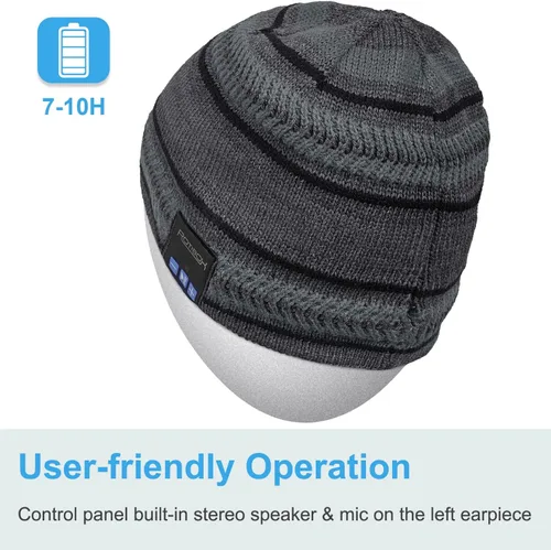 Vista 35 de Rotibox - Gorro inalámbrico con Bluetooth para deportes al aire libre, regalo de Navidad.