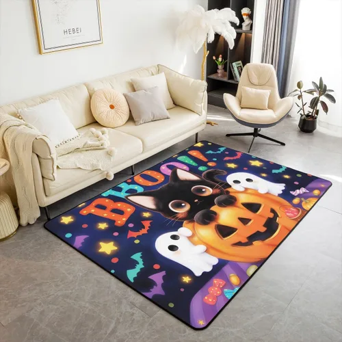 Vista 42 de jejeloiu Cute Mushroom Decor Rugs for Living Room Bedroom for Kids Boys Girls Area Rug 3x5 Botanical Plants Decorative Carpet Cartoon Mushrooms