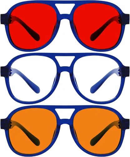 Vista 195 de Eyekepper Gafas de luz azul para hombre y mujer, paquete de 6 lentes Pilot Paquete de 6 color mezclado