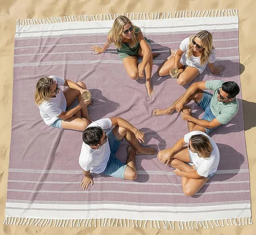 Vista 11 de LANE LINEN - Paquete de 4 toallas de playa de gran tamaño, toalla de piscina prelavada, extragrande, de secado rápido y sin arena, toalla de viaje