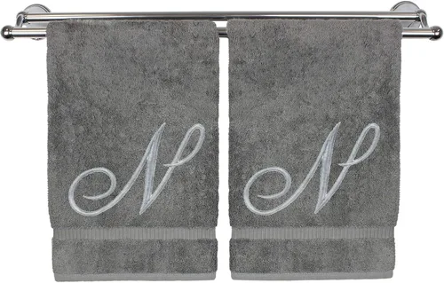 Vista 127 de Toalla de mano con monograma, regalo personalizado, 16 x 30 pulgadas, extra absorbente, 100% algodón turco, acabado de rizo suave, para baño, cocina
