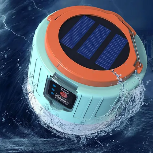 Vista 2 de Luz solar para acampada, lámpara de tienda portátil LED emergencias USB recargable camping con control remoto luz portátil