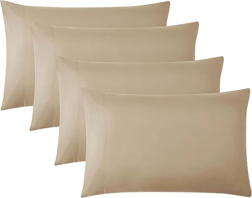 Vista 75 de Southshore Fine Linens® - Vilano® Springs - Par de fundas de almohada plisadas, color negro, estándar (Queen)