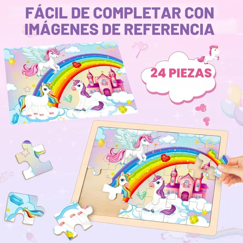 Vista 3 de Rompecabezas para niños de 4 a 6 años, 4 paquetes de rompecabezas de madera para niños pequeños de 2 a 4 años, tableros educativos de rompecabezas