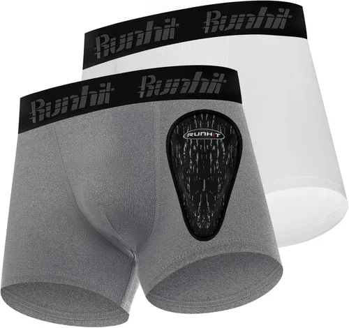 Vista 14 de Runhit Calzoncillos de compresión para niños con copa de béisbol para niños, con copa atlética protectora suave