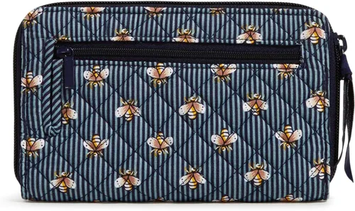 Vista 2 de Vera Bradley Cartera de algodón Turnlock para mujer con protección RFID