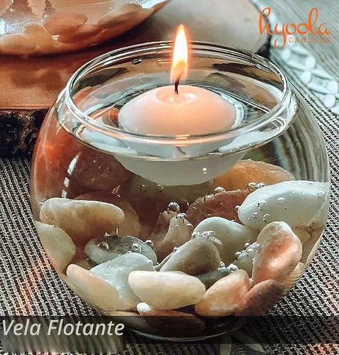 Vista 4 de Hyoola Velas flotantes blancas prémium de 3 pulgadas - 8 horas - Paquete de 12 - Fabricadas en Europa Blanco