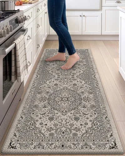 Vista 42 de DEXI Alfombrillas de cocina acolchadas antifatiga, 24 x 87 pulgadas, color Beige claro