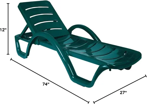 Vista 3 de Compamia Sunrise Pool Chaise Lounge en verde (juego de 4)