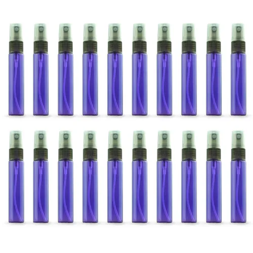 Vista 11 de Paquete de 20 botellas de perfume de viaje con atomizador a granel de 0.3 fl oz, botella vacía hidratante (azul)
