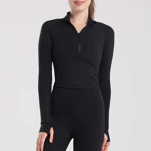 Vista 2 de Específico Heart - Chaqueta de yoga para mujer, 12 con cremallera, forro polar térmico, manga larga, con agujeros para el pulgar