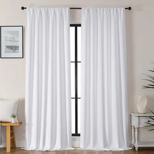 Vista 132 de Gwine Cortinas opacas para dormitorio, 54 pulgadas de largo, paneles de cortina de ventana con aislamiento térmico y reducción de ruido, cortinas