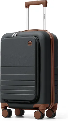 Vista 8 de Merax 3 piezas expandible ABS Hardshell equipaje Sets Spinner Wheel Maleta TSA Lock Suit Case, Apertura frontal negra, Juego de 2 piezas, Maleta