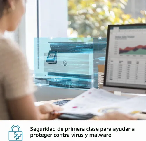 Vista 7 de HP OfficeJet Pro 9015 Impresora inalámbrica todo en uno, con productividad inteligente para la oficina en casa, Instant Ink, funciona con Alexa