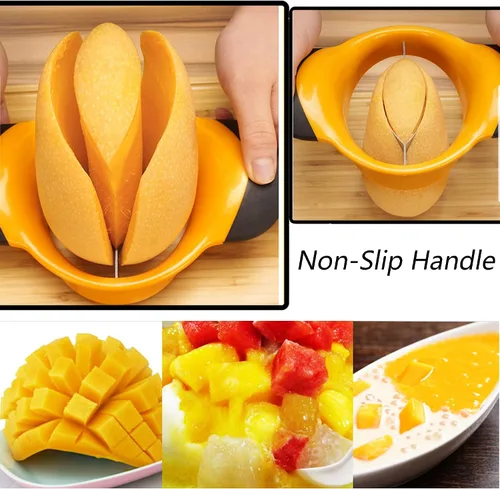 Vista 5 de Cortador de mango resistente y removedor de hoyos, cortador de frutas de mango con mango de agarre ergonómico, elimina el hoyo y divide sin esfuerzo