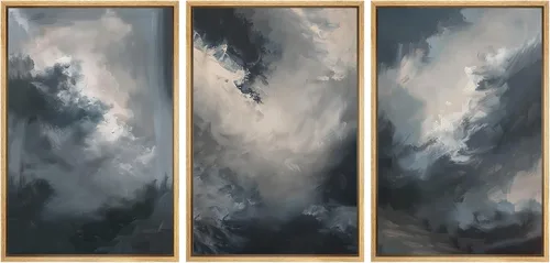 Vista 21 de SIGNWIN Framed Canvas Print Wall Art Set Duotone Pastel Grunge Polygons Abstract Geometric Illustrations Minimalism Modern Art Decorative Boho for