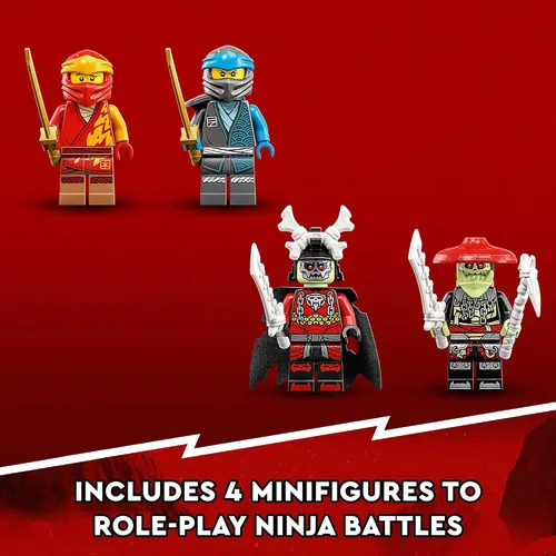 Vista 5 de LEGO NINJAGO Kai’s Mech Rider EVO 71783, juguete de moto ninja actualizable, figura de acción Mech y 2 minifiguras de guerrero óseo, juguetes