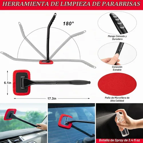 Vista 3 de 16Pcs Kit de Limpieza para Lavado de Auto con Pistola de Espuma, Cepillos de Detalle, Herramienta de Limpieza de Parabrisas, Cepillos para Llanta