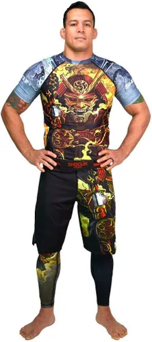 Vista 5 de SHOGUN Camiseta de compresión de lucha contra erupción BJJ MMA Premium Jiu Jitsu Fighting Grappling