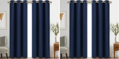Vista 172 de Diraysid Cortinas opacas beige con ojales para dormitorio, con aislamiento térmico, cortinas de oscurecimiento de habitación, 38 x 54 pulgadas, 2