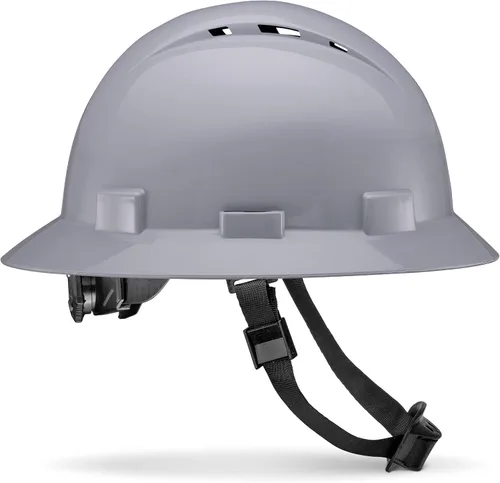 Vista 10 de Casco duro OSHA de ala completa ventilado de color sólido con suspensión de 6 puntos Verde